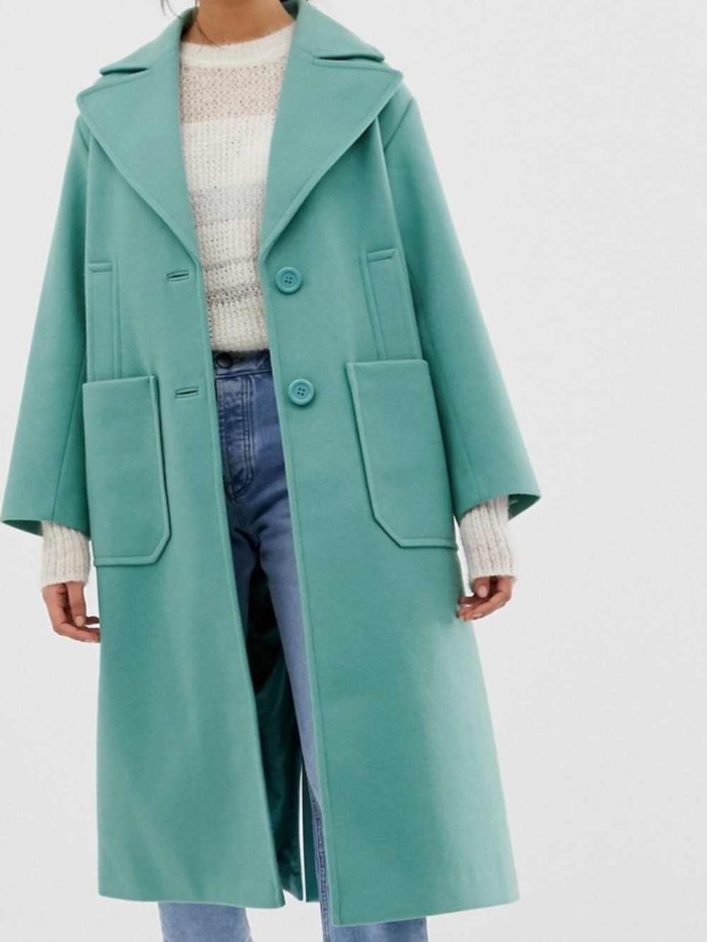 Asos coat Mint Green Women's Wool Coat! S